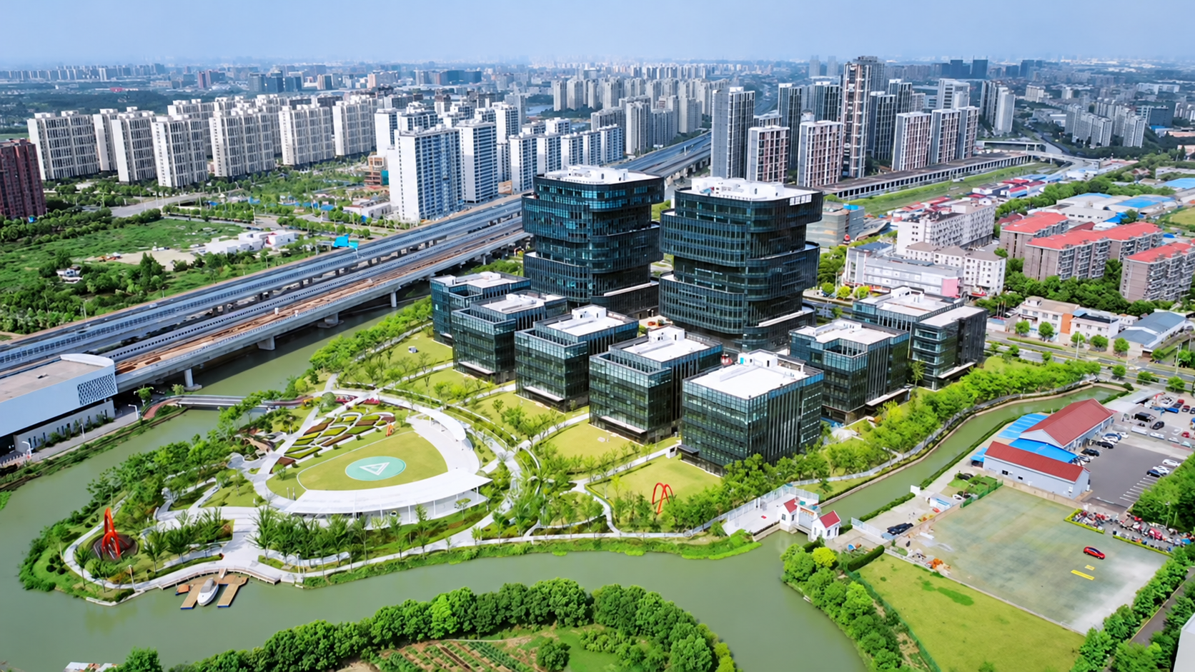 大成生物所在的上海市青浦区园区鸟瞰